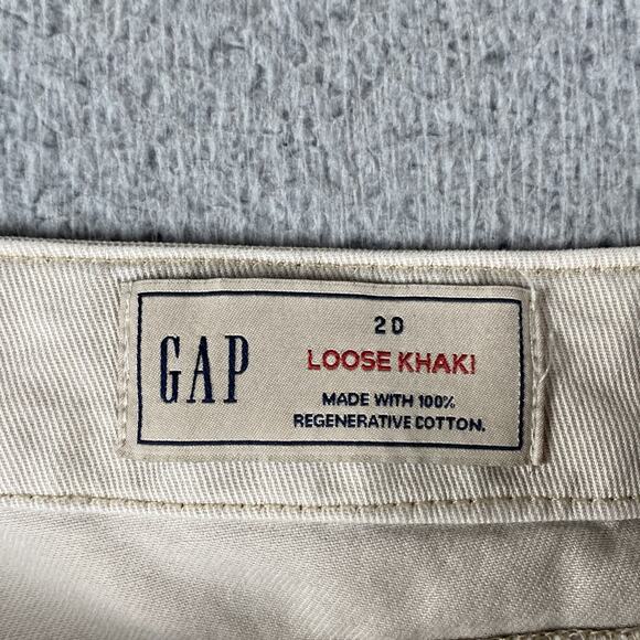 Gap For Good Women's Plus Size 20 Loose Khaki Pants High Rise Cotton Wide Leg - Picture 6 of 11